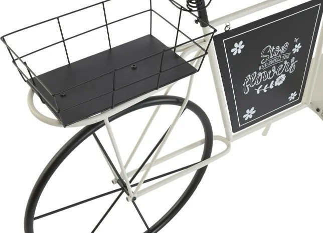 Stand decorativ alb, cu rafturi din metal , tip "Retro Bicycle"