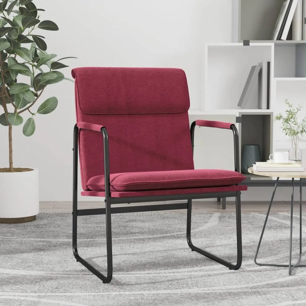 351345 vidaXL Scaun de relaxare, roșu vin, 55x64x80 cm, material textil