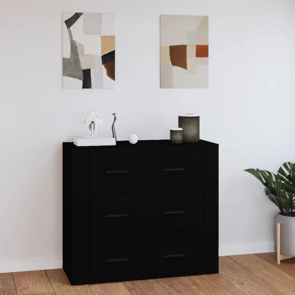 vidaXL Dulap, negru, 80x33x70 cm, lemn prelucrat