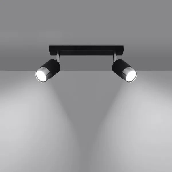 Spot NERO 2xGU10/40W/230V negru/crom lucios Sollux SL.1065