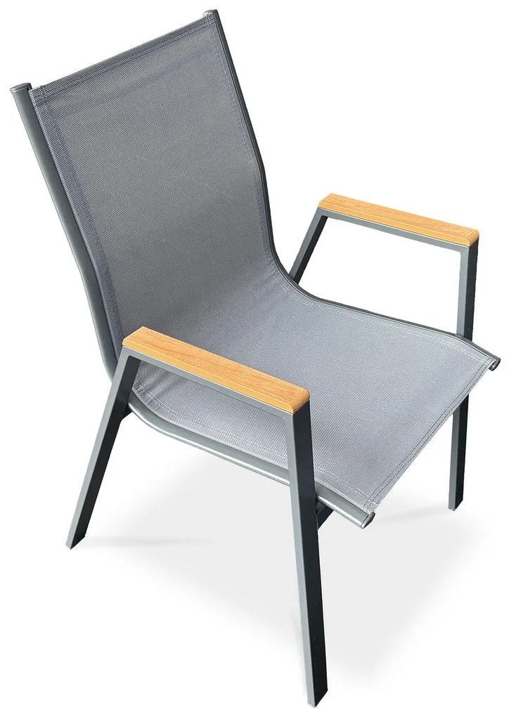 Autronic Scaun de grădină, metal, textil, gri, AZC-S1050 GREY