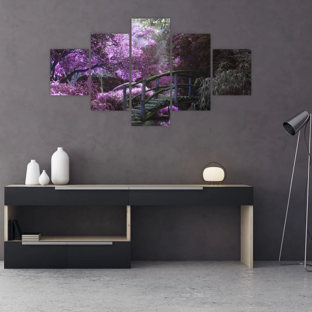 Tablou - copaci violeți (125x70 cm), în 40 de alte dimensiuni noi