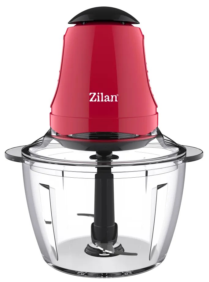 Mini tocator Zilan ZLN5619 Rosu, putere 200W, capacitate 1L, vas din sticla