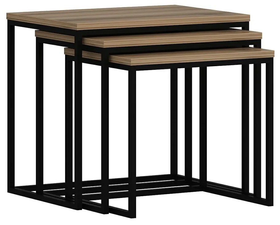 Masă pliabilă Evia Walnut, 3 buc