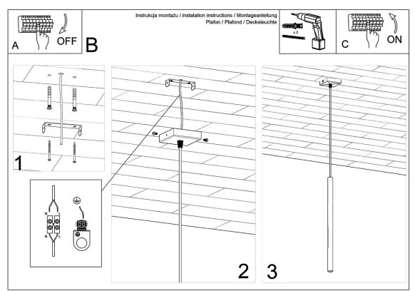 Lustră LED pe cablu DRIFA 1xG9/4W/230V negru Brilagi