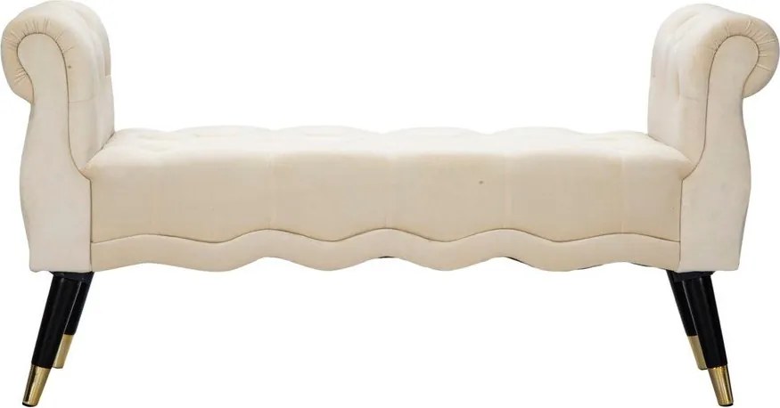 Bancă crem cu tapițerie din catifea Paris – Mauro Ferretti