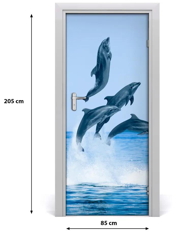 Autocolante pentru usi ușă sărind delfini autoadezive