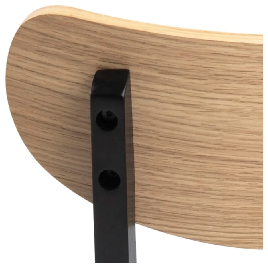 Scaun de dining cu elemente în decor de stejar Actona Roxby, negru