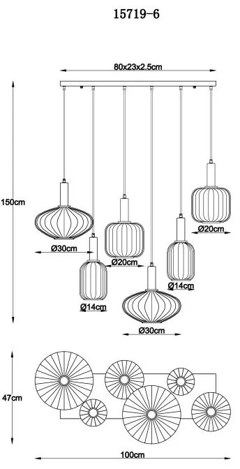 Lustra suspendata design modern VALLETTA 6L