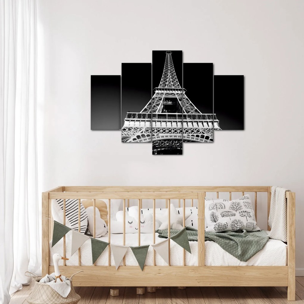 Tablou - Turnul Eiffel, alb-negru (150x105 cm)
