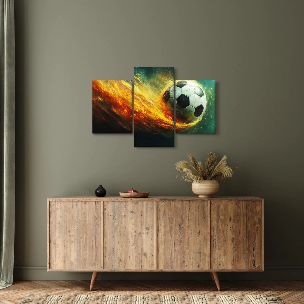 Tablou - Minge de Fotbal în Zbor (90x60 cm)