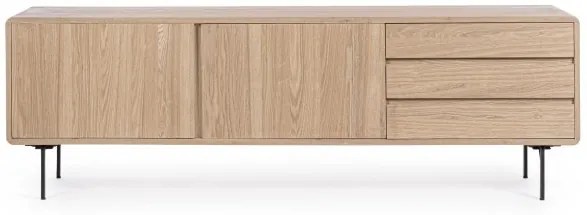 Comoda TV finisaj natural din lemn de Frasin, 160x40x50 cm, Widal Bizzotto