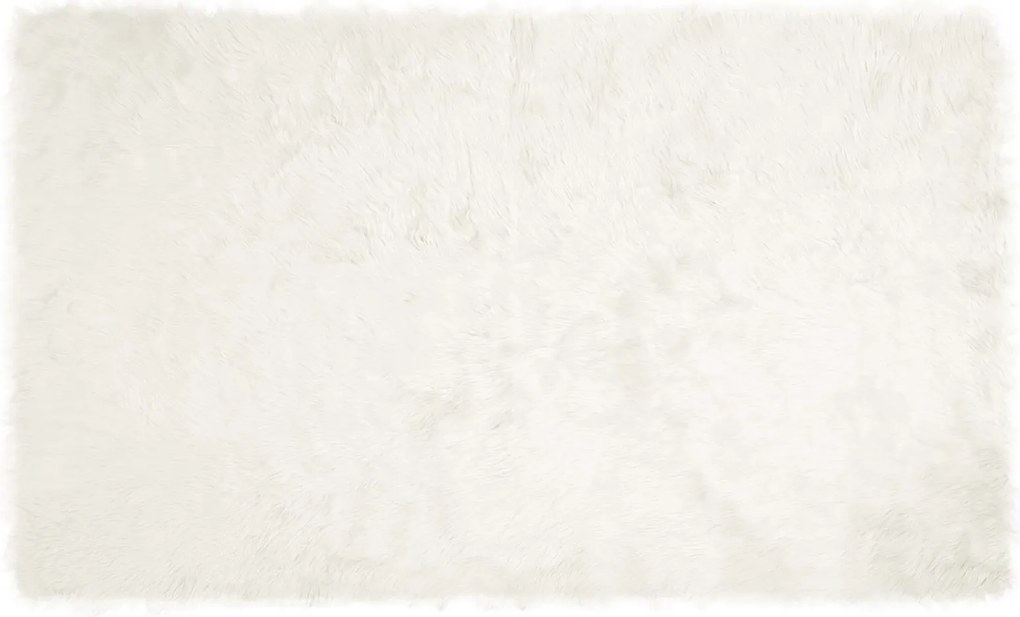 vidaXL Covor din Lână Faux Tafalla Alb 100 x 200 cm Poliester