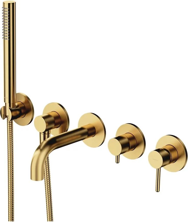 Baterie cada-dus incastrata Omnires Y finisaj alama periata 5 elemente cu corp ingropat pipa 17 cm