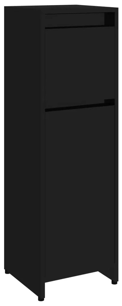 802667 vidaXL Dulap de baie, negru extralucios, 30 x 30 x 95 cm, PAL