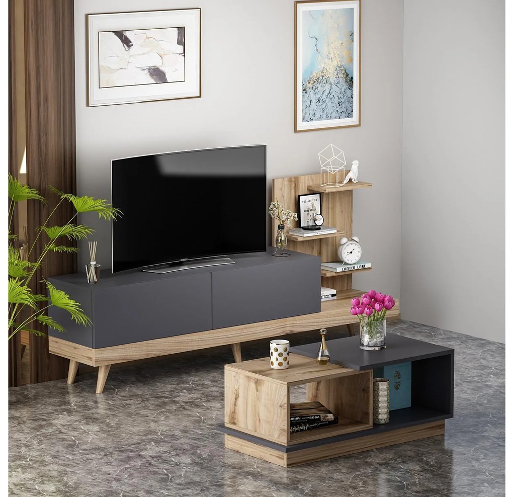Mobilier living Dido (antracit + Nuc). 1089125