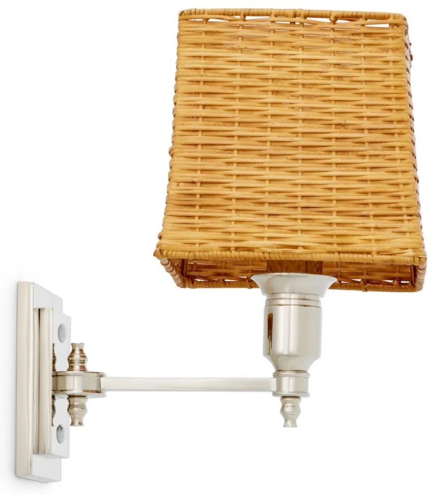 Aplica de perete LUX cu abajur din ratan Lexington nickel