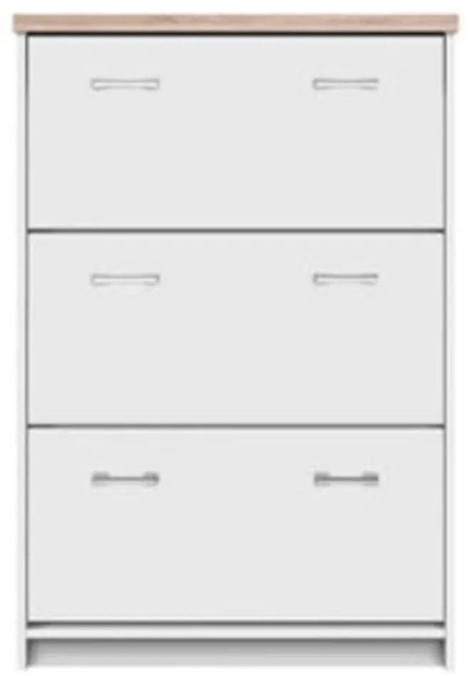 Pantofar 3K, PAL melaminat, alb/stejar sonoma, TOPTY