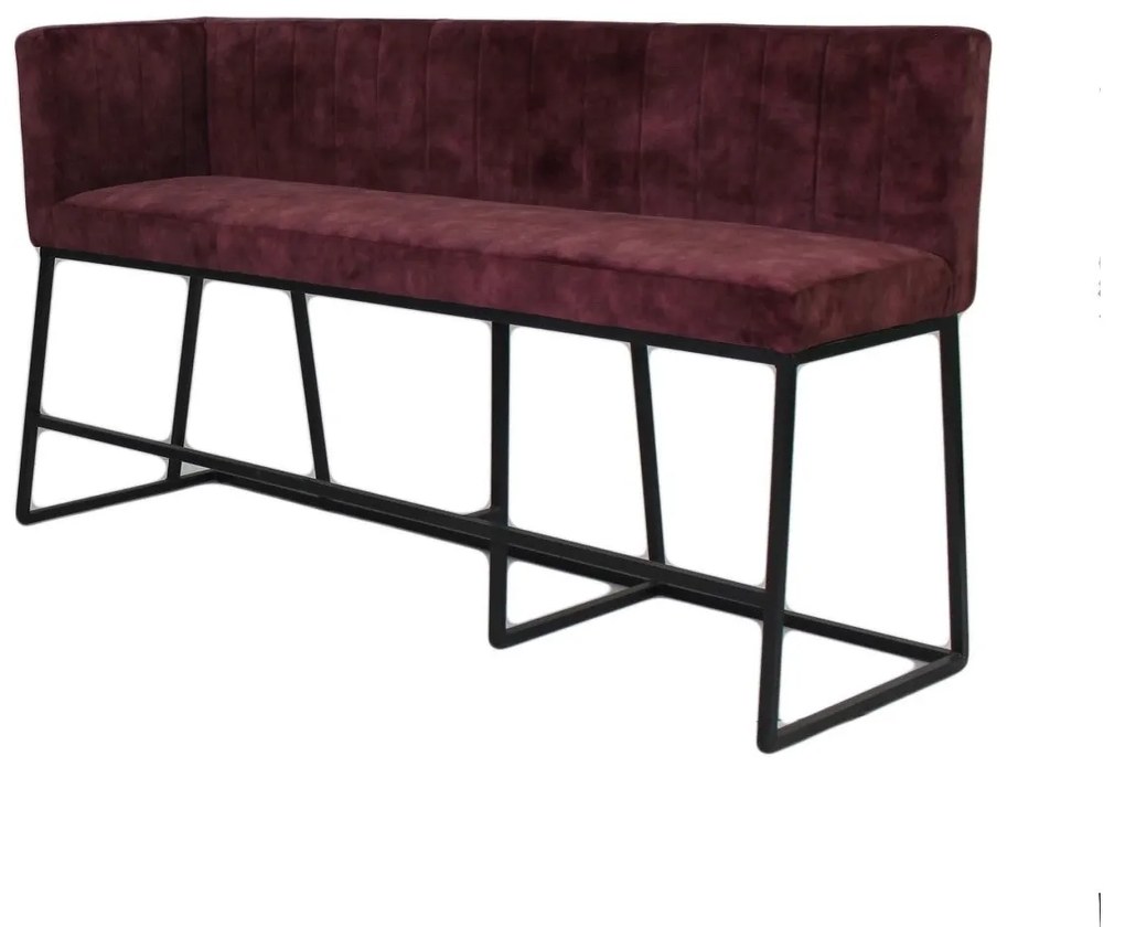 Bancuta hol si bar din material si cadru metalic ✔ model LUNA L | Dimensiuni: 160x71x119x75 cm