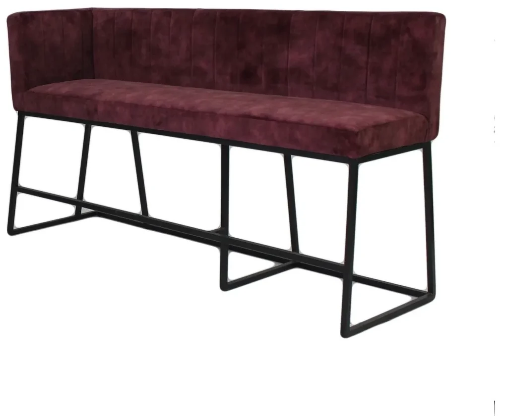 Bancuta hol si bar din material si cadru metalic ✔ model LUNA L | Dimensiuni: 200x71x119x75 cm