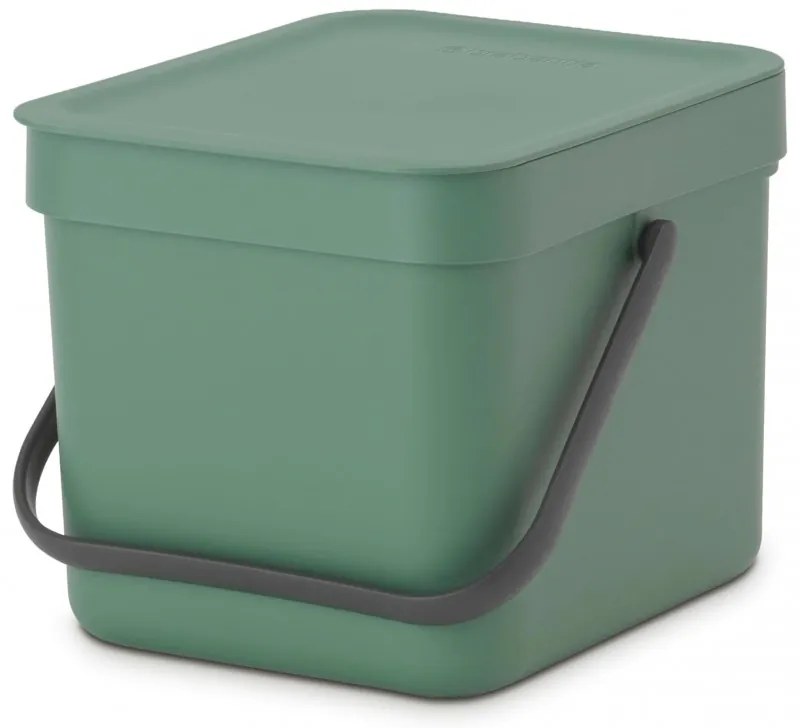 Brabantia Coș de colectare selectivă a deșeurilor Sort&Go 1003233, 6 l, Mâner, Montabil pe perete, Verde închis
