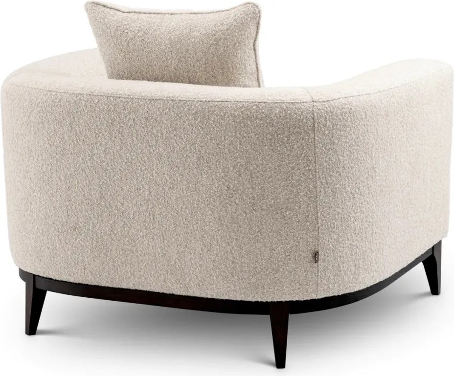 Fotoliu confortabil design LUX Brannan, Boucle chalk white