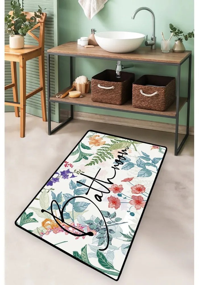 Covoraș de baie 70x120 cm Green In Flower – Foutastic