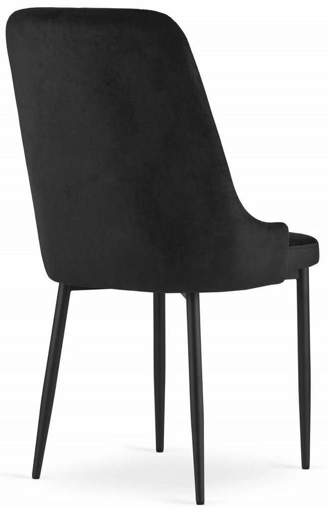 Scaun de sufragerie CAPRI din catifea neagra