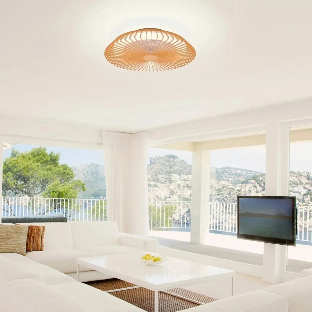 Plafoniera LED Smart dimabila cu telecomanda HIMALAYA 80W lemn
