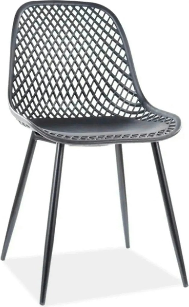 Scaun Corral A, negru, polipropilena/metal, 46x44x75 cm