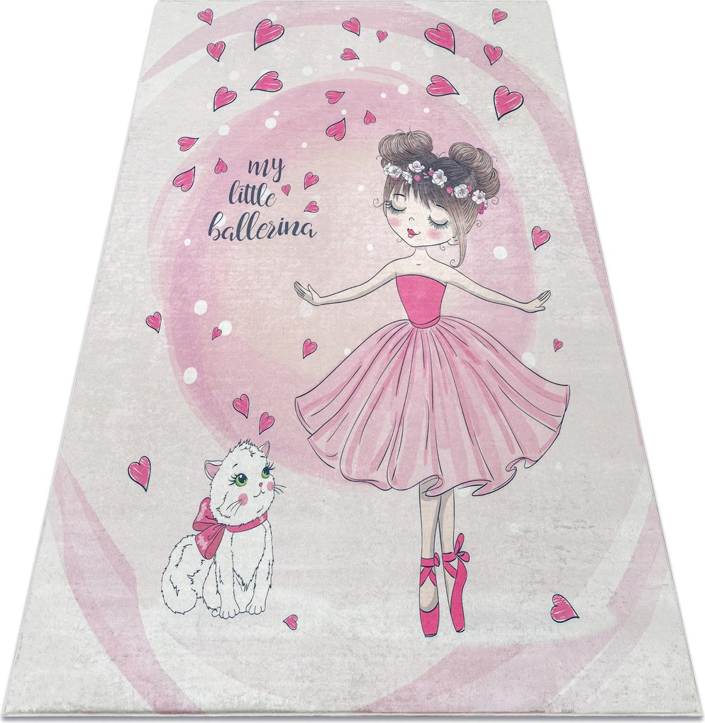 BAMBINO 2161covor lavabil Balerina, pisicuta pentru copii anti-alunecare - roz - SECUNDAR-COTATI PRODUSUL