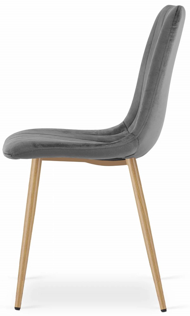 Gri inchis scaun bucatarie LAVA din catifea