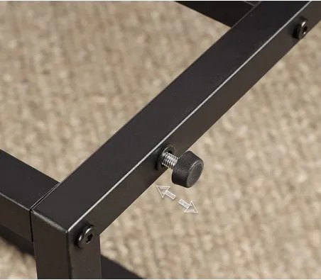 Masuta laterala GLINT cu decor de nuc, neagra