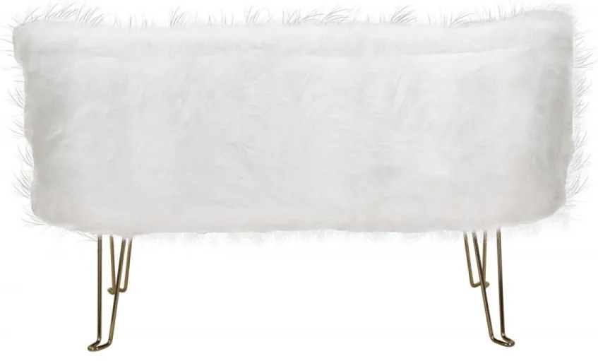Canapea alba din tesatura si metal cu 2 locuri, 134 cm, Hacil Mauro Ferretti