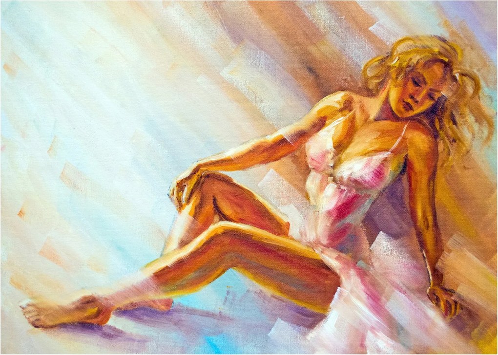 Tablou pe sticlă - Dansatori (70x50 cm)