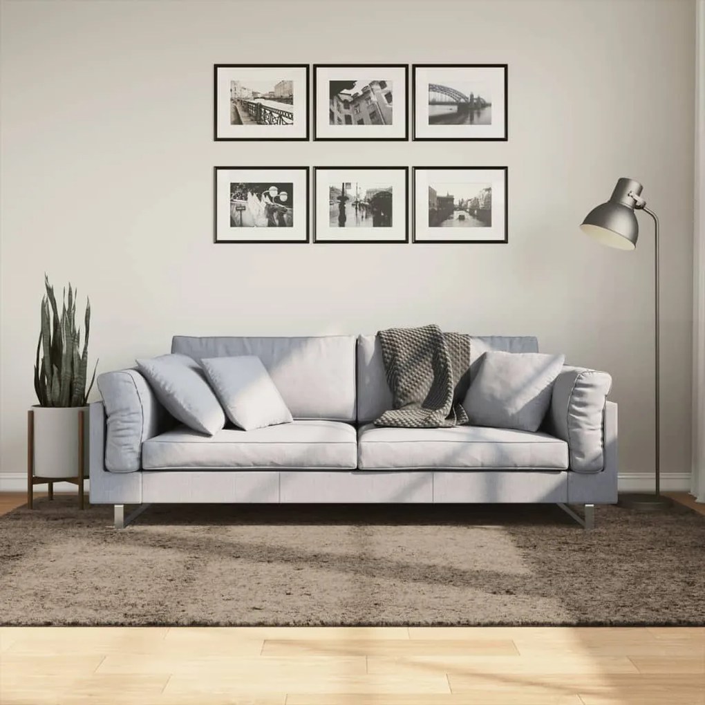 vidaXL Covor ISTAN, cu fire înalte, aspect lucios, gri, 160x230 cm