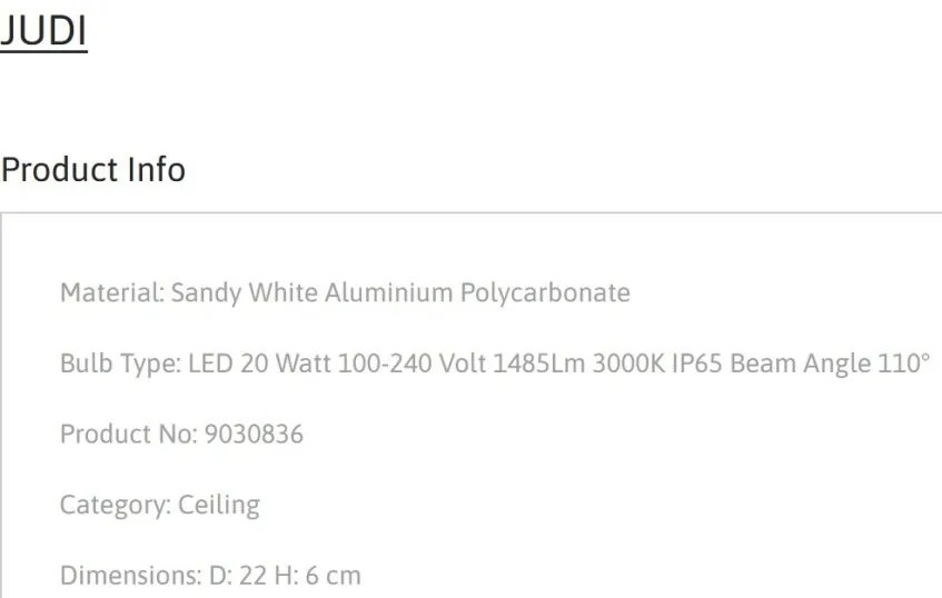 Plafoniera LED pentru iluminat exterior IP65 JUDI D-22cm alba
