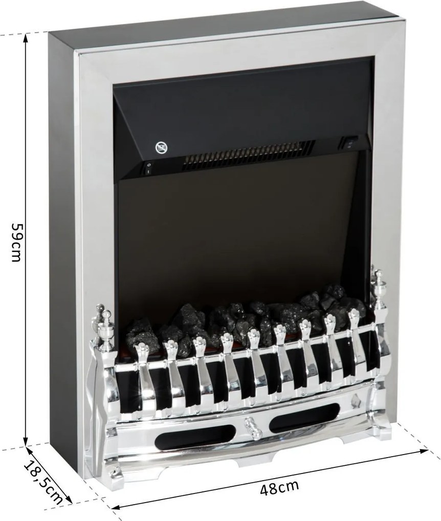 Semineu electric 1000-2000 W Argintiu