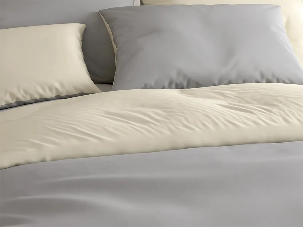 Lenjerie de pat din bumbac MONOCHROMATIC crem-gri Dimensiune lenjerie de pat: 70 x 90 cm | 140 x 200 cm