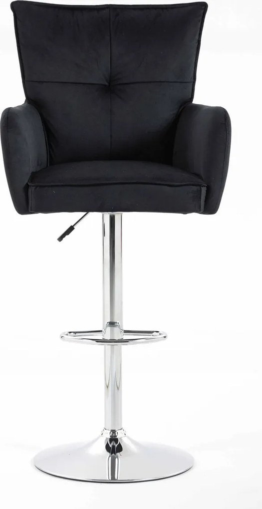 HR250W Scaun Catifea Neagră Bază Cromata