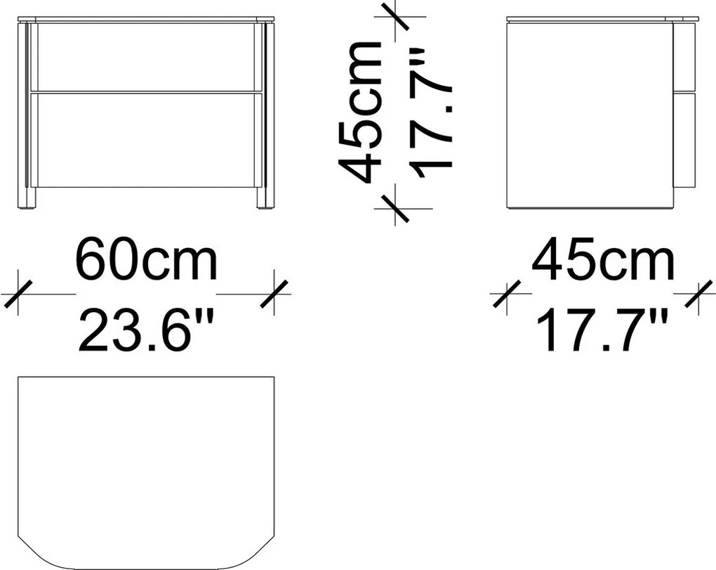 Noptieră lemn masiv Nova Personalizabila - 90 cm