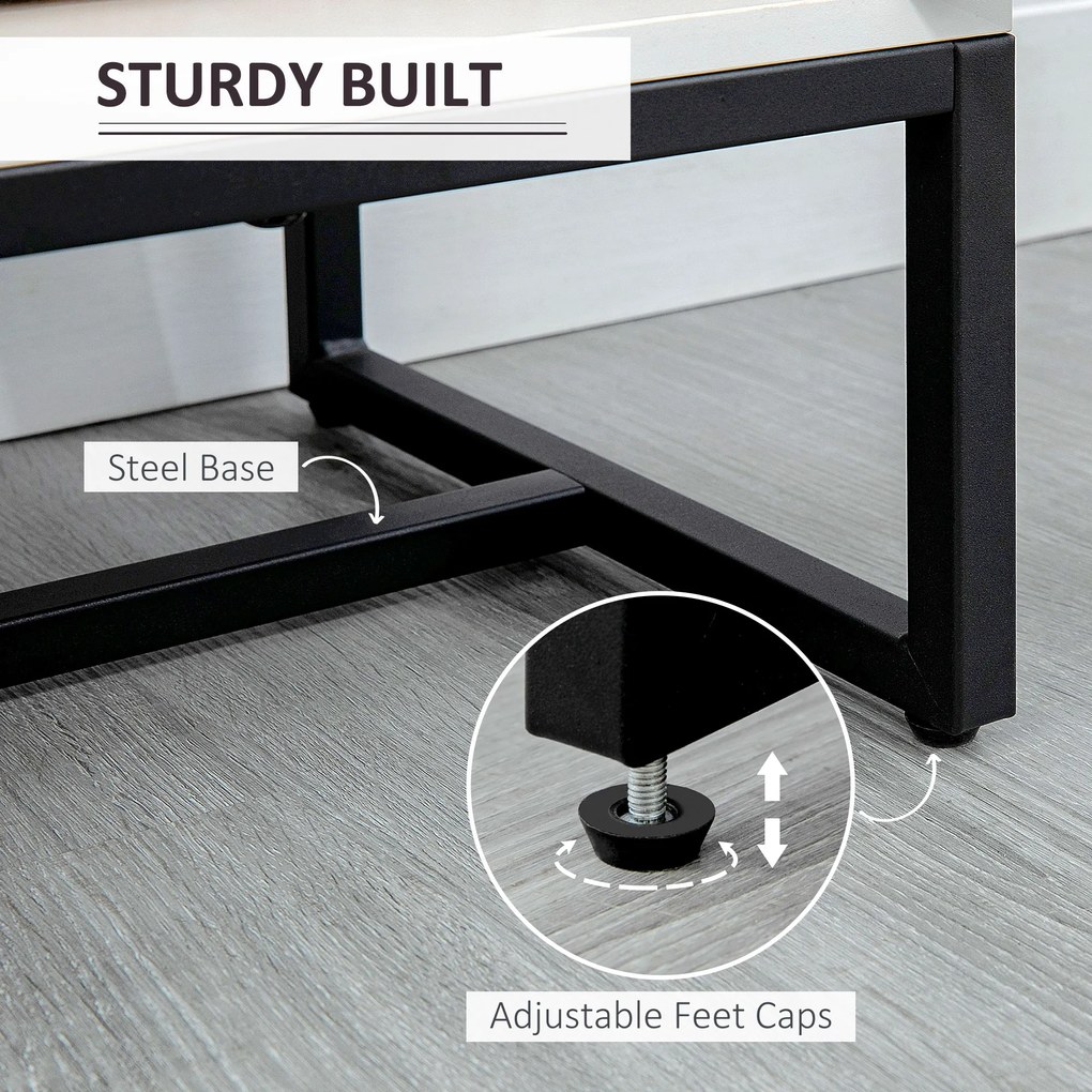 HOMCOM Comoda stil cu romburi cu 3 sertare si un dulap, Mobilier de living si dormitor din otel si MDF | AOSOM RO