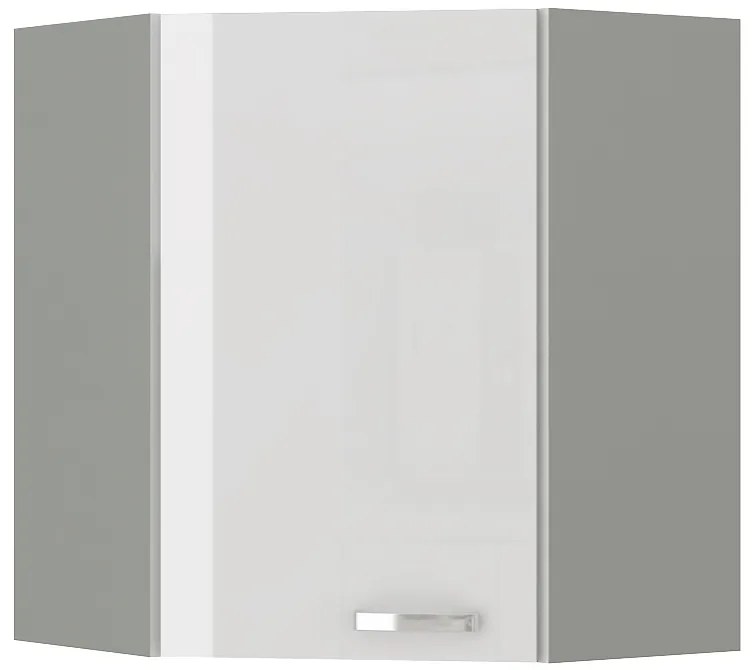 Dulap superior de bucătărie, de colț Brunea 60x60 GN-72 1F (gri + alb lucios). 1024988