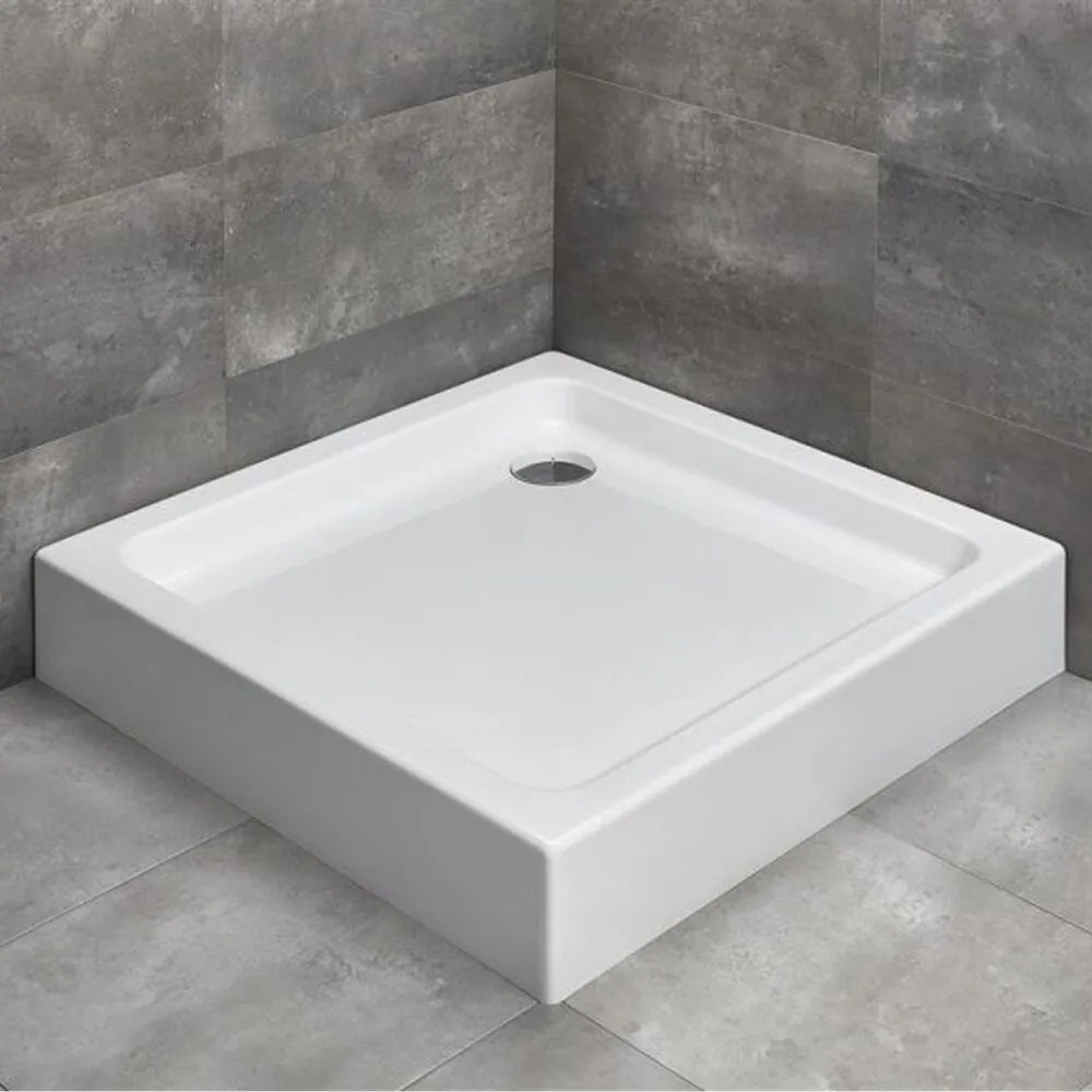 Cadita dus acril patrata Radaway Siros C Compact 90x90 cm alb
