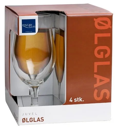 Set 4 pahare pentru bere Lyngby Glas Juvel, 490 ml