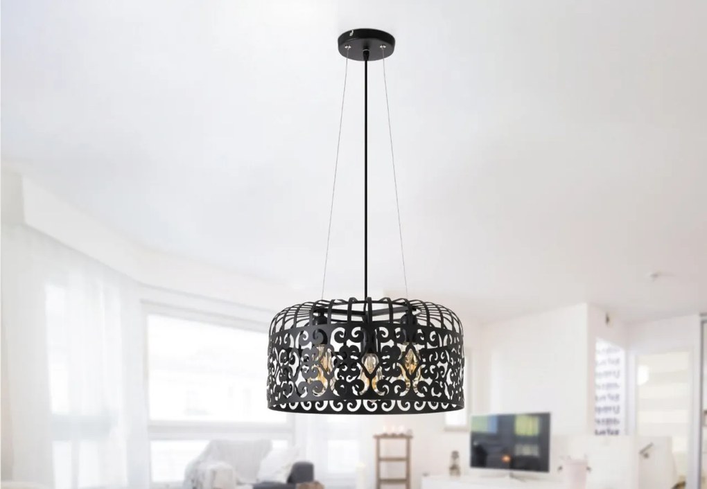 Pendul design clasic ALESSANDRA negru mat 2158 RX