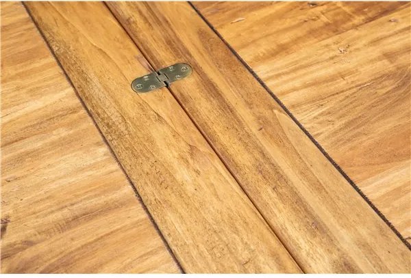 Masa pliabila, L120(240) 120 80 cm, culoare natur alb antic, Lemn masiv