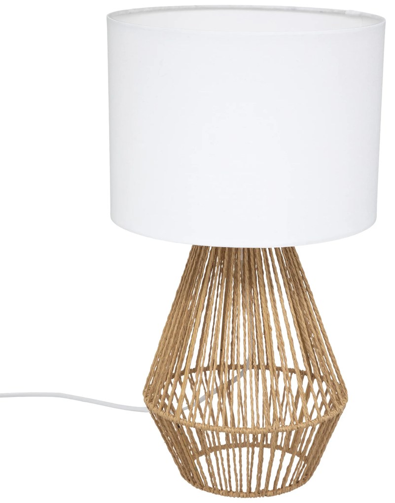 Lampa de masa LILA, baza impletita, 40 cm