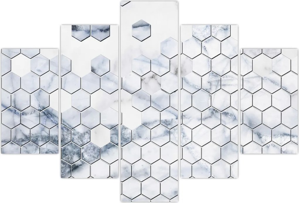 Tablou - Hexagoane marmură (150x105 cm)