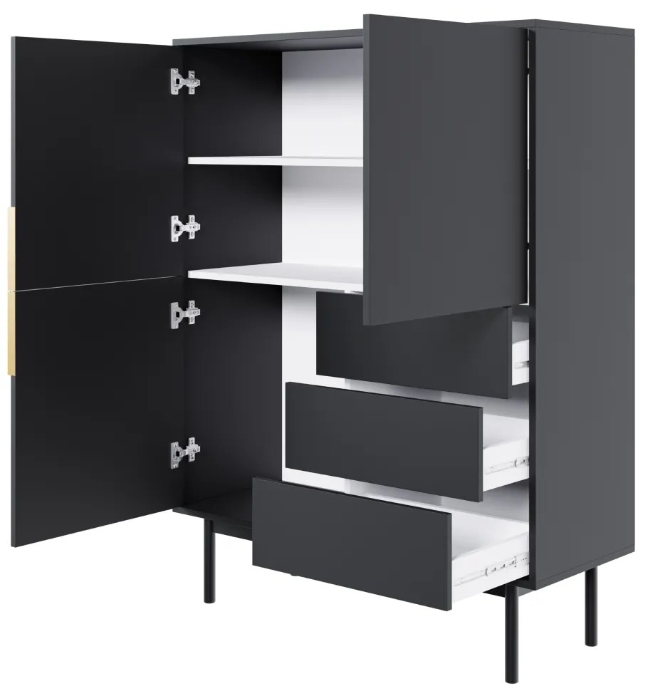 Comoda VIVALA 3D3S, negru